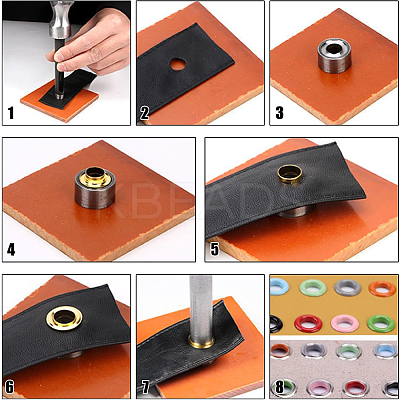 200 Sets 10 Colors Iron Grommet Eyelet Findings SCRA-GF0001-10B-05-1