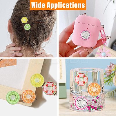 40Pcs 5 Colors Fruit Transparent Resin Cabochons CRES-CJ0001-85-1