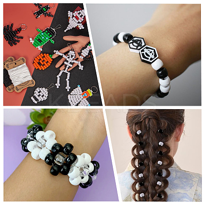 600Pcs 3 Colors Opaque Plastic Beads KY-SC0001-89-1