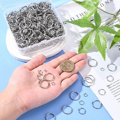 700Pcs 7 Styles 201& 304 Stainless Steel Split Rings STAS-CJ0002-17-1