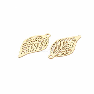 Rack Plating 201 Stainless Steel Filigree Pendants STAS-T057-34G-1