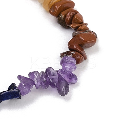 Chakra Natural Mixed Gemstone Chips Stretch Bracelets for Women BJEW-JB11633-01-1