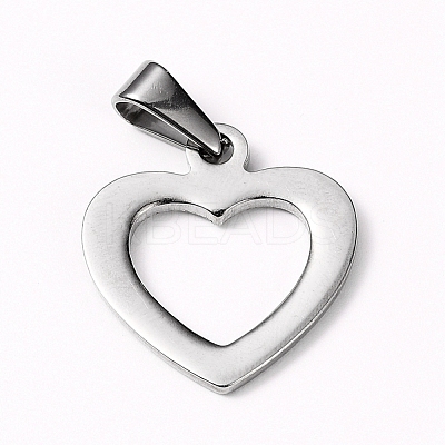 Tarnish Resistant 304 Stainless Steel Open Heart Pendants STAS-I127-030P-1