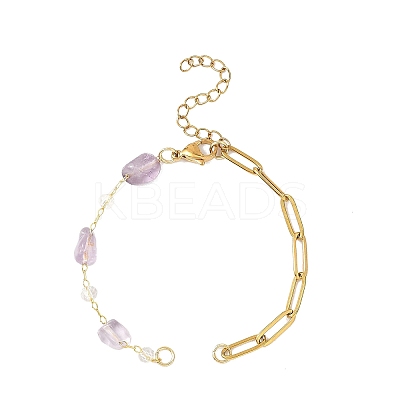 304 Stainless Steel Paperclip Chain Bracelet Making AJEW-JB01434-03-1