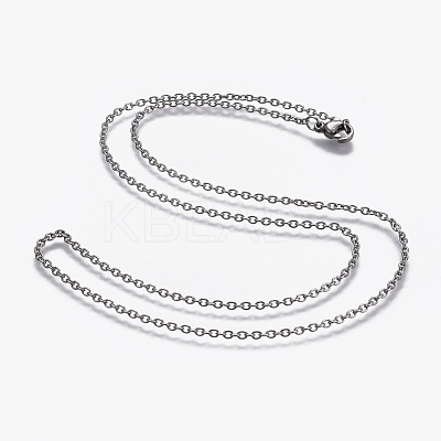 Non-Tarnish 304 Stainless Steel Cable Chain Necklaces NJEW-F248-24A-P-1