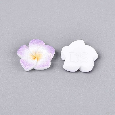 Plumeria Flower Opaque Resin Cabochons CRES-T025-30E-02-1