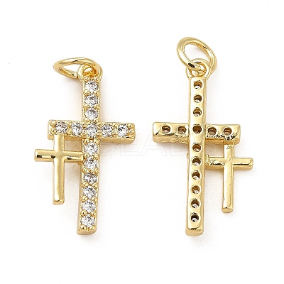 Brass Micro Pave Cubic Zirconia Pendants KK-E068-VB262-1
