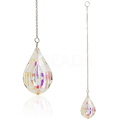1Pc Transparent Glass Hanging Suncatchers AJEW-TADJ0001-02D-1