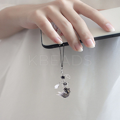 2Pcs 2 Colors Goldfish & Star Resin & Alloy Mobile Straps AJEW-LP0004-39-1