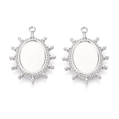 Non-Tarnish 304 Stainless Steel Pendant Cabochon Settings STAS-T065-90P-1