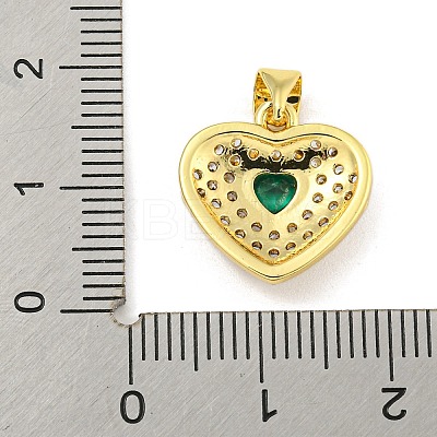 Heart Rack Plating Brass Micro Pave Cubic Zirconia Charms KK-Z053-17G-03-1