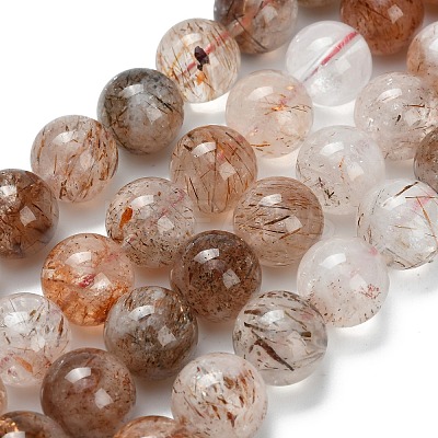 Natural Copper Rutilated Quartz Beads Strands G-L642-B07-10mm-1