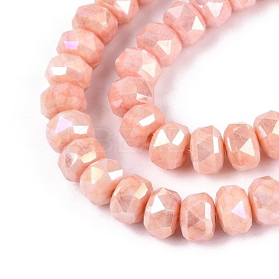 Anti-Tarnish Electroplate Glass Beads Strands GLAA-T025-6mm-11F-1