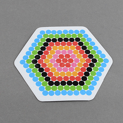 Hexagon DIY Fuse Beads Cardboard Templates DIY-S002-14A-1