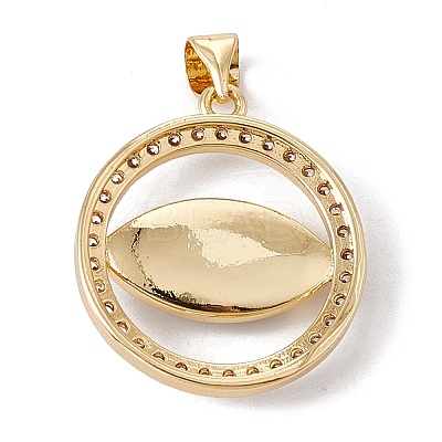 Brass Micro Pave Clear Cubic Zirconia Pendants KK-G439-52G-1