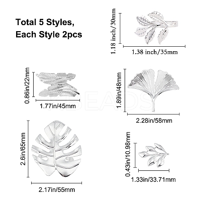 10 Pcs 5 Styles Alloy Napkin Rings AJEW-GF0002-72P-1