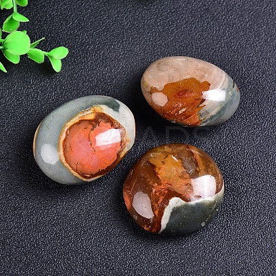 Natural Ocean Jasper Oval Palm Stone Reiki Polished Healing Pocket Worry Stone Crystal for Anxiety Stress Relief Therapy PW-WGFDB78-01-1