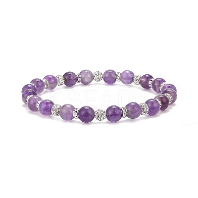 Round Natural Malaysia Jade Bead Stretch Bracelets BJEW-JB09128-1