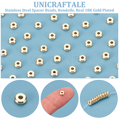 100Pcs 304 Stainless Steel Spacer Beads STAS-UN0058-39-1