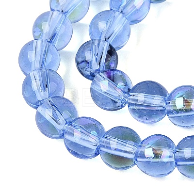 Transparent Electroplate Glass Beads Strands EGLA-Q132-6MM-01A-16-1