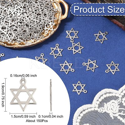 150Pcs 201 Stainless Steel Pendants STAS-YW0003-05-1