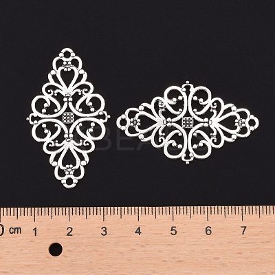 Tibetan Style Alloy Rhombus Filigree Joiners Links X-TIBE-5377-AS-LF-1