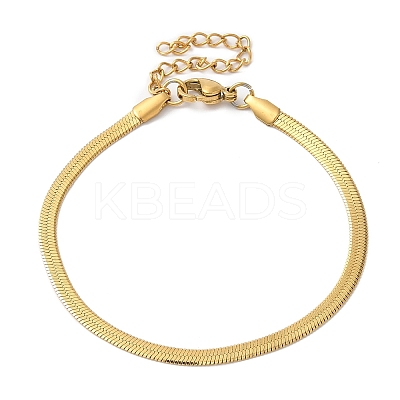 Ion Plating(IP) 304 Stainless Steel Herringbone Chain Bracelet for Men Women BJEW-Q998-01G-1