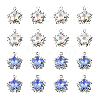 10Pcs 2 Colors Rack Plating Alloy with Rhinestone Pendants FIND-YW0006-90-1