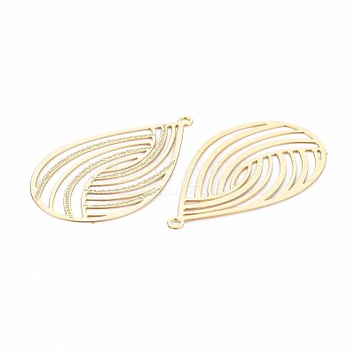 Rack Plating 304 Stainless Steel Filigree Pendants STAS-T057-30G-1
