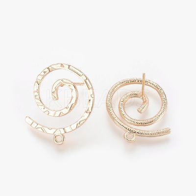 Brass Stud Earring Findings X-KK-R058-187G-1