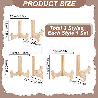 3 Sets 3 Styles Wood Display Stands ODIS-GA0001-63-1