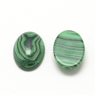 Synthetic Malachite Cabochons G-R415-14x10-38-1