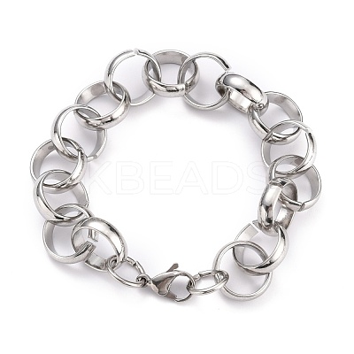 Tarnish Resistant 304 Stainless Steel Rolo Chain Bracelets BJEW-Z011-13P-1