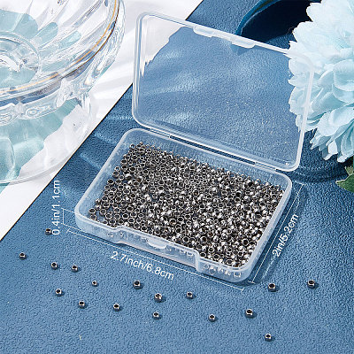 800Pcs 4 Styles 304 Stainless Steel Spacer Beads STAS-BBC0001-37P-1