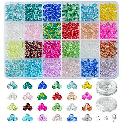 DIY Round Glass Bracelets Making Kits DIY-FS0006-20-1