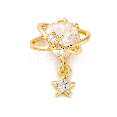 Brass Micro Pave Cubic Zirconia Pendants KK-U042-12G-1