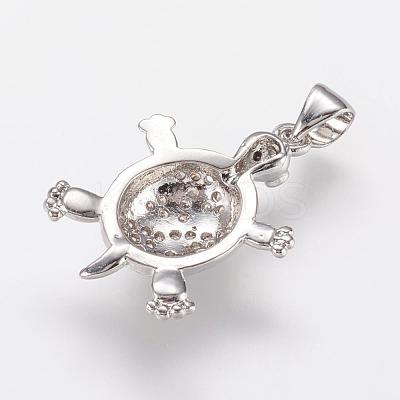 Brass Micro Pave Cubic Zirconia Pendants ZIRC-G104-23P-1