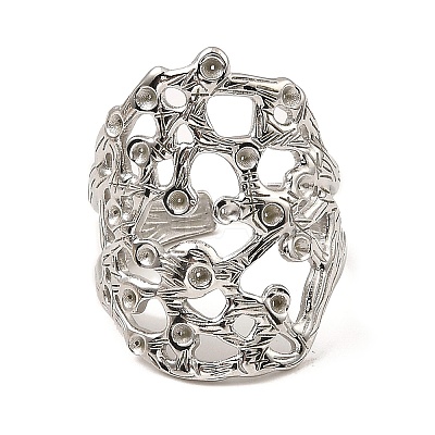 Non-Tarnish 304 Stainless Steel Open Cuff Rings RJEW-Z018-09P-1