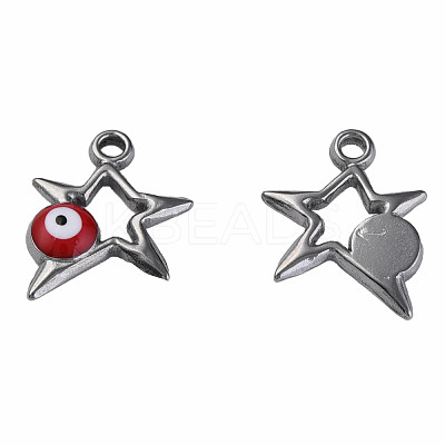 304 Stainless Steel Enamel Pendants STAS-N087-51-01P-1