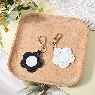 CutHollow 2Pcs 2 Colors PU Leather Pendant Decorations HJEW-CL0001-04C-1