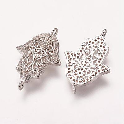 Brass Micro Pave Cubic Zirconia Links ZIRC-E113-08-1
