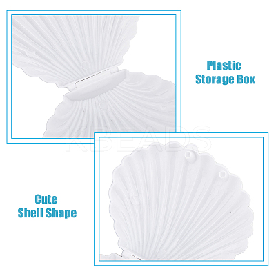 Shell Shape Plastic Candy Storage Box AJEW-WH0472-90C-1