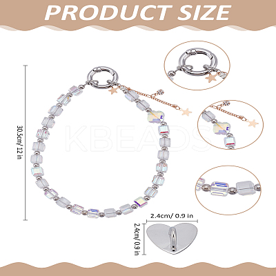 1 Set Transparent Glass Cube Mobile Straps for Women AJEW-LP0004-68-1