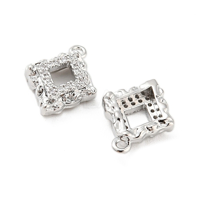 Brass Micro Pave Cubic Zirconia Pendants KK-E090-16P-1