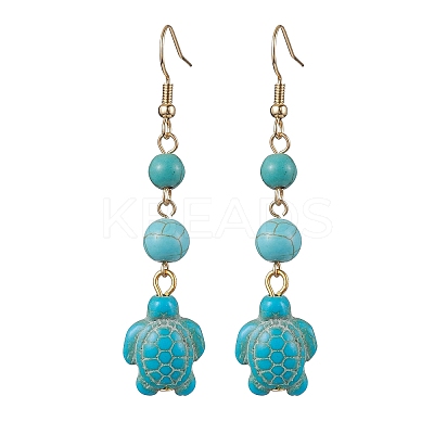 Synthetic Turquoise Dangle Earrings EJEW-JE05849-03-1