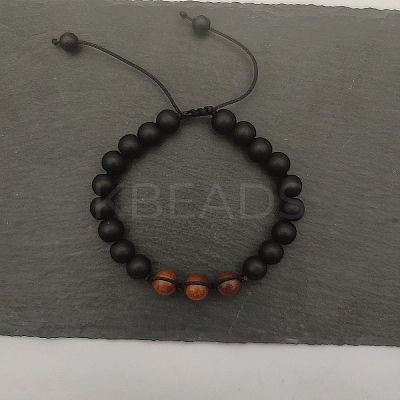 Natural Garnet Beaded Bracelet with 8mm Matte Stone ZJ6492-3-1