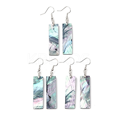 Brass Abalone Shell Dangle Earrings EJEW-C161-01C-1