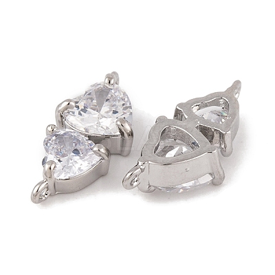 Brass Micro Pave Clear Cubic Zirconia Pendants LS-KK-L212-10P-1