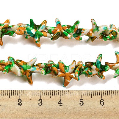 Spray Painted Synthetic Turquoise Beads Strands G-E617-A01-02-1