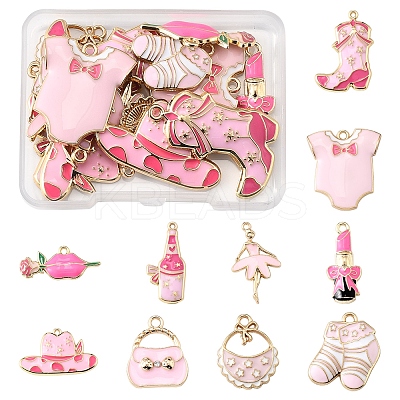 20Pcs 10 Styles Rack Plating Alloy Enamel Pendants ENAM-FS0002-74-1